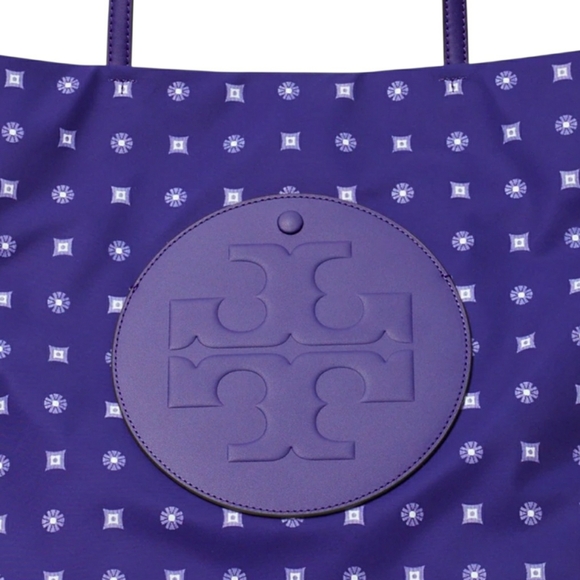 NWT! Tory Burch Purple 'Nothing Ditsy' Ella Collector's Edition Tote - Picture 3 of 6